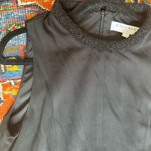 Beaded Collar Black Dress